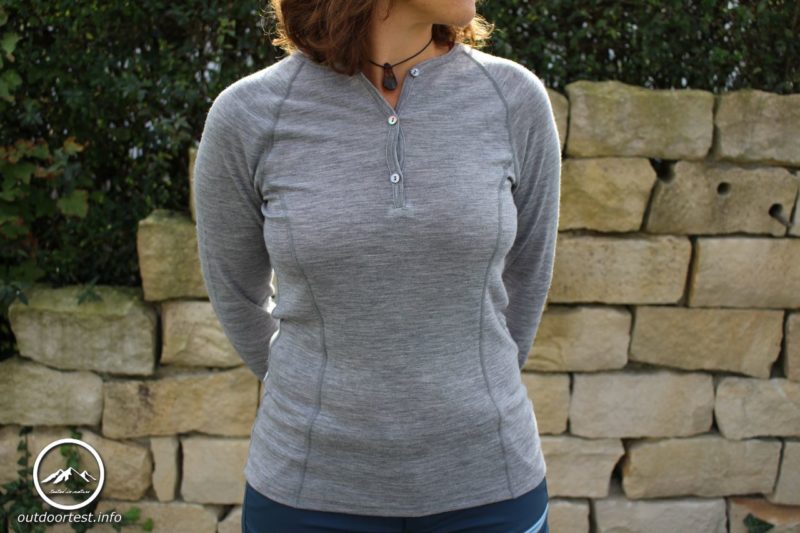 Dilling Merino Langarmshirt Damen grau