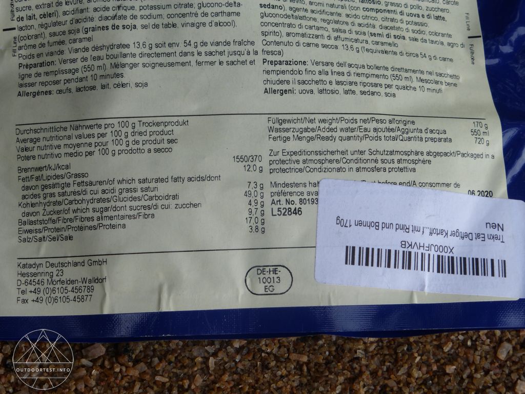 Trek‘n Eat Kartoffeltopf mit Rind und Bohnen