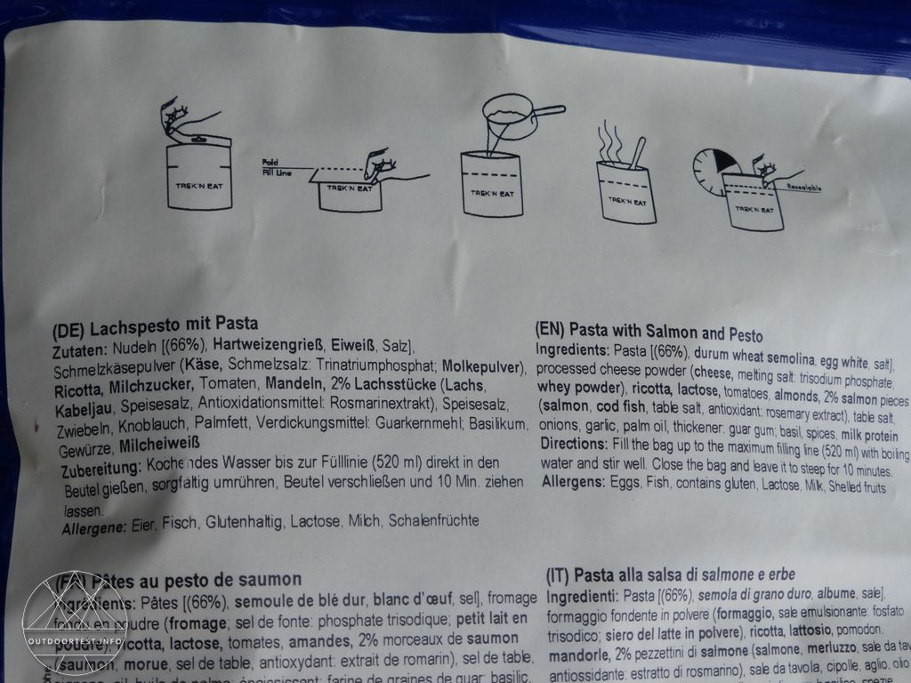 Trek‘n Eat Lachspesto mit Pasta