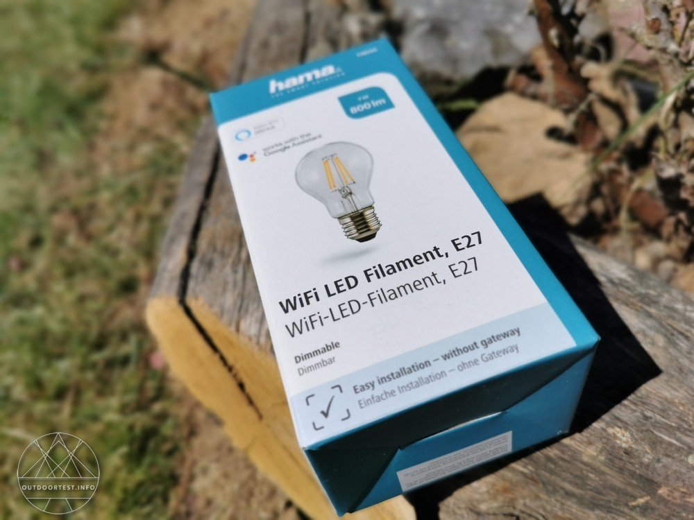 Verpackung Hama WiFi-LED-Filament E27 Glühbirne