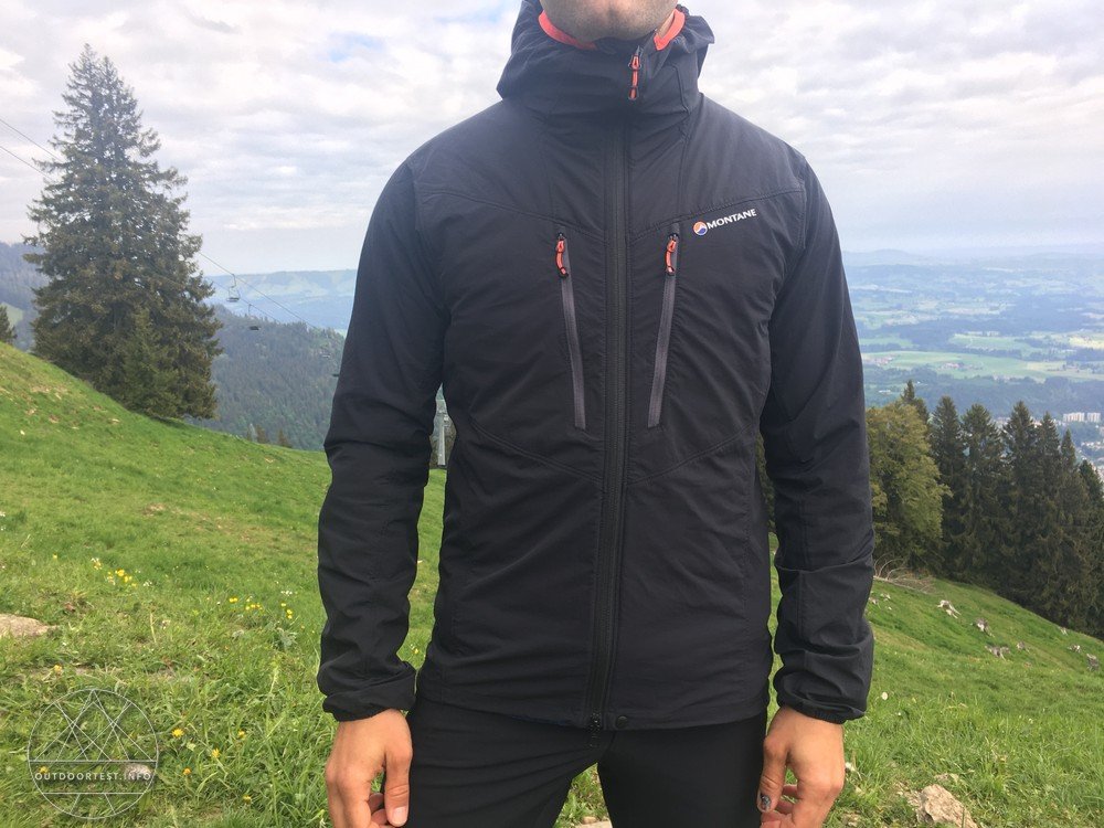 Die Montane Men's Alpine Edge Jacket von vorne fotografiert im getragenen Zustand