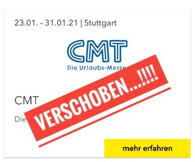 CMT-Messe Stuttgart verschoben
