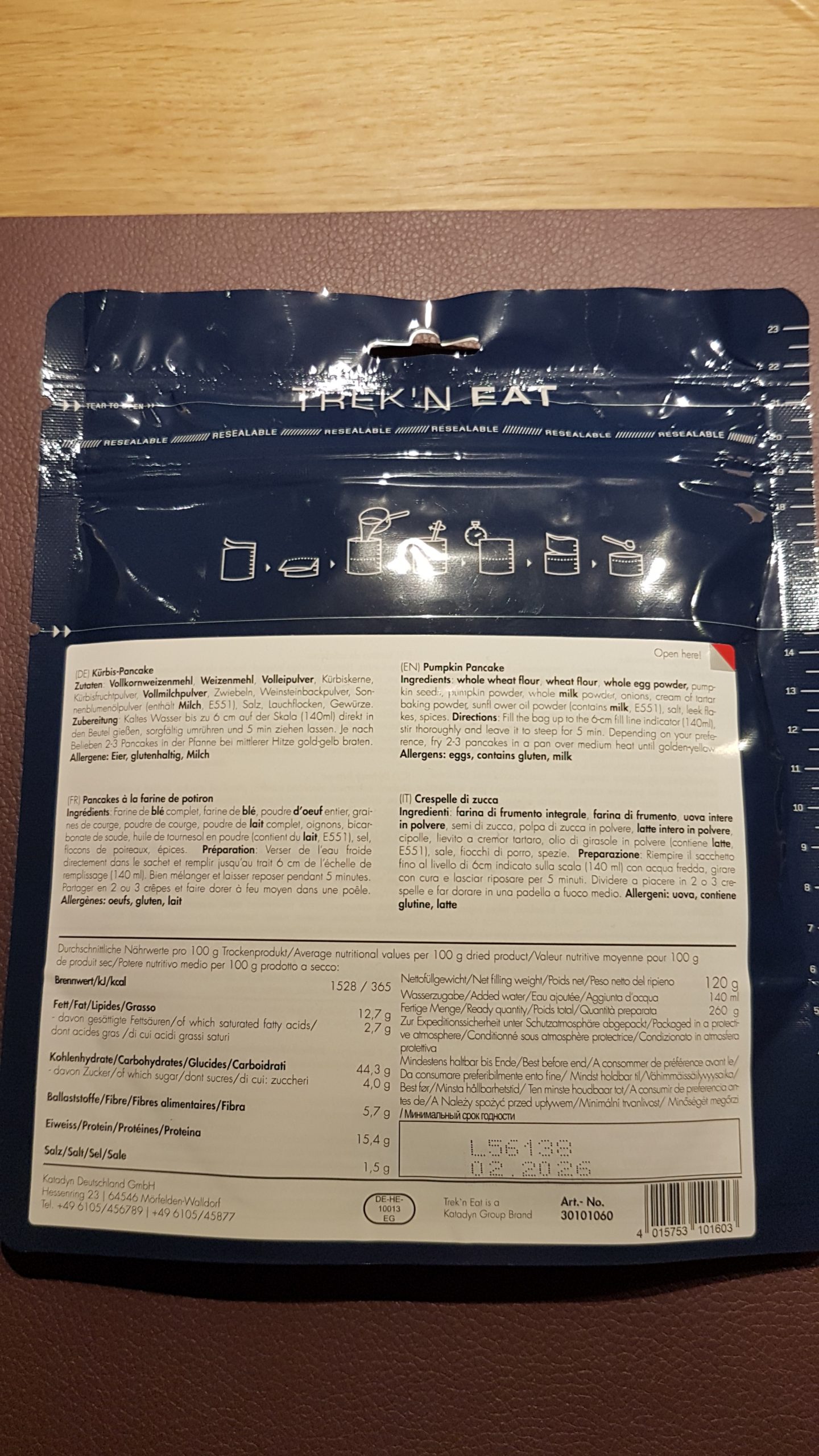 Trek´n EAT – Pancakes Kürbis und Grießspeise mit Früchten