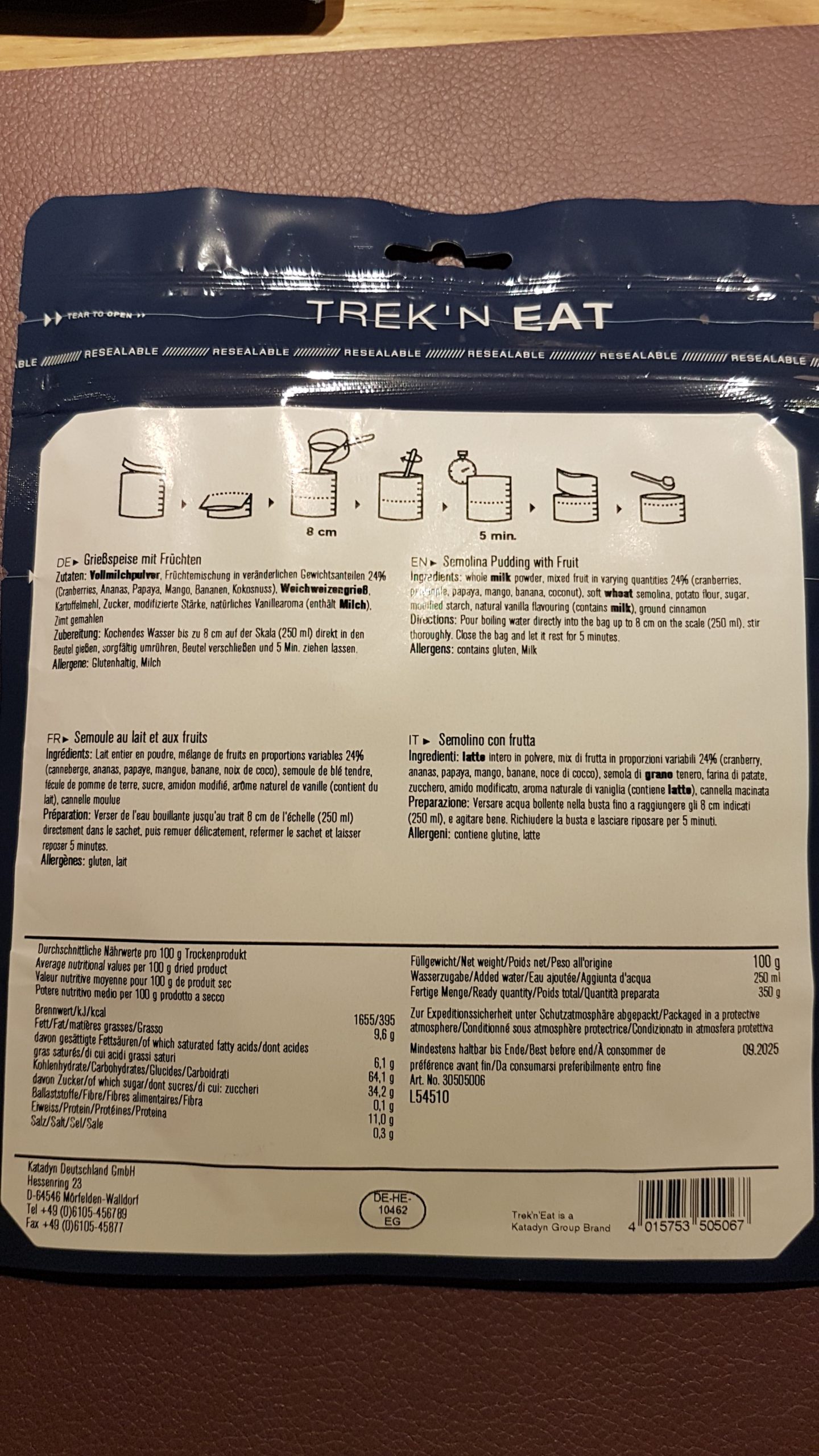 Trek´n EAT – Pancakes Kürbis und Grießspeise mit Früchten