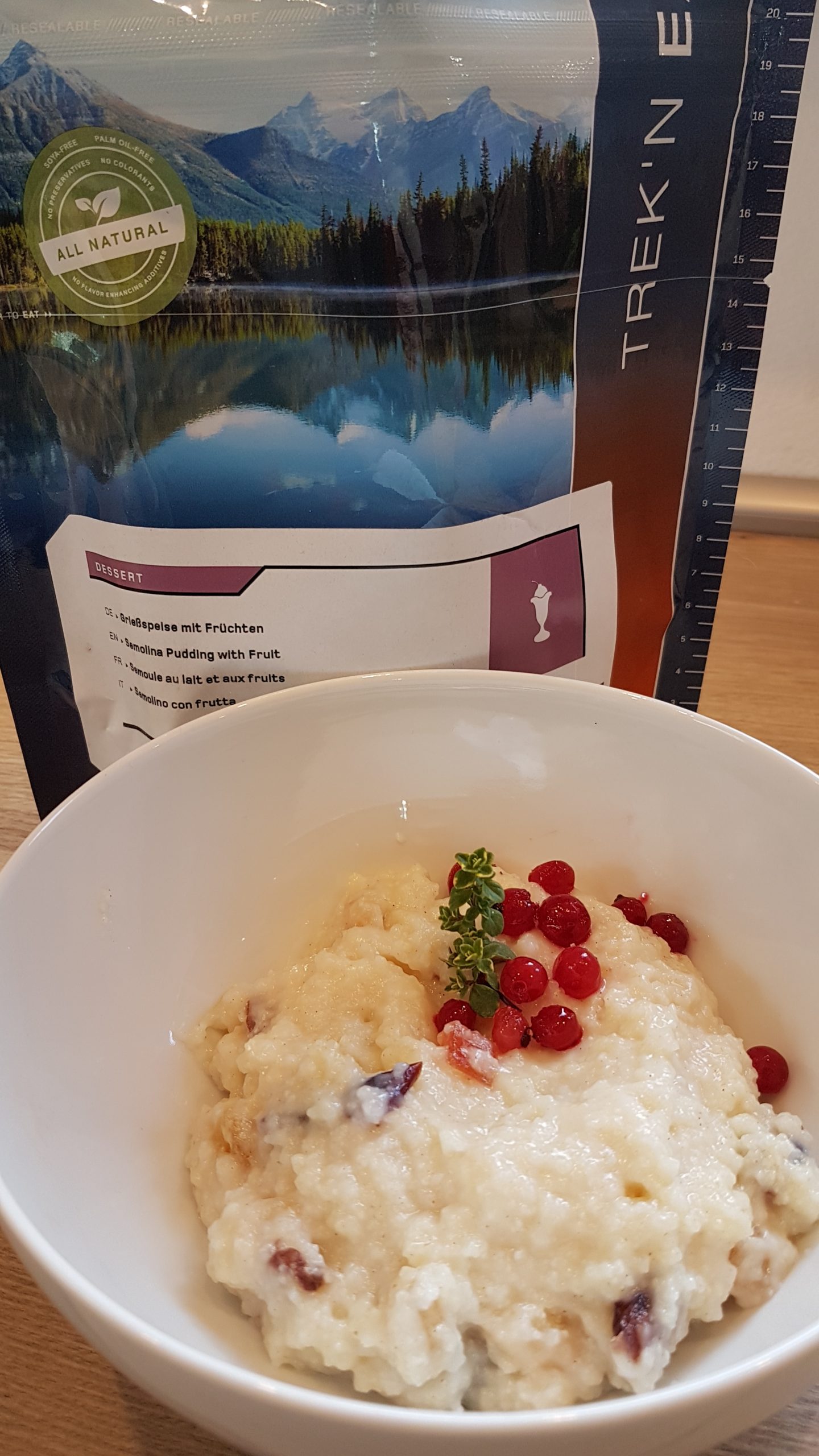 Trek´n EAT – Pancakes Kürbis und Grießspeise mit Früchten