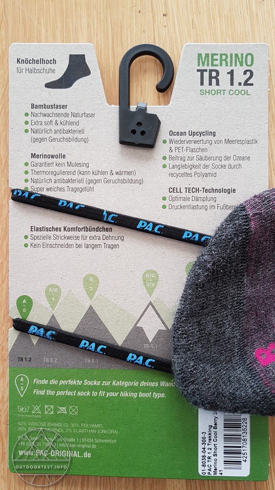 P.A.C. Trekking/Hiking Socken - TR 1.2 Merino Short Cool Women