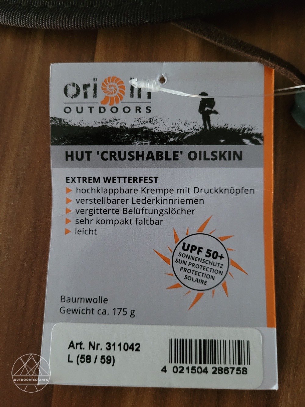 Origin Outdoors Hut Crushable Oilskin