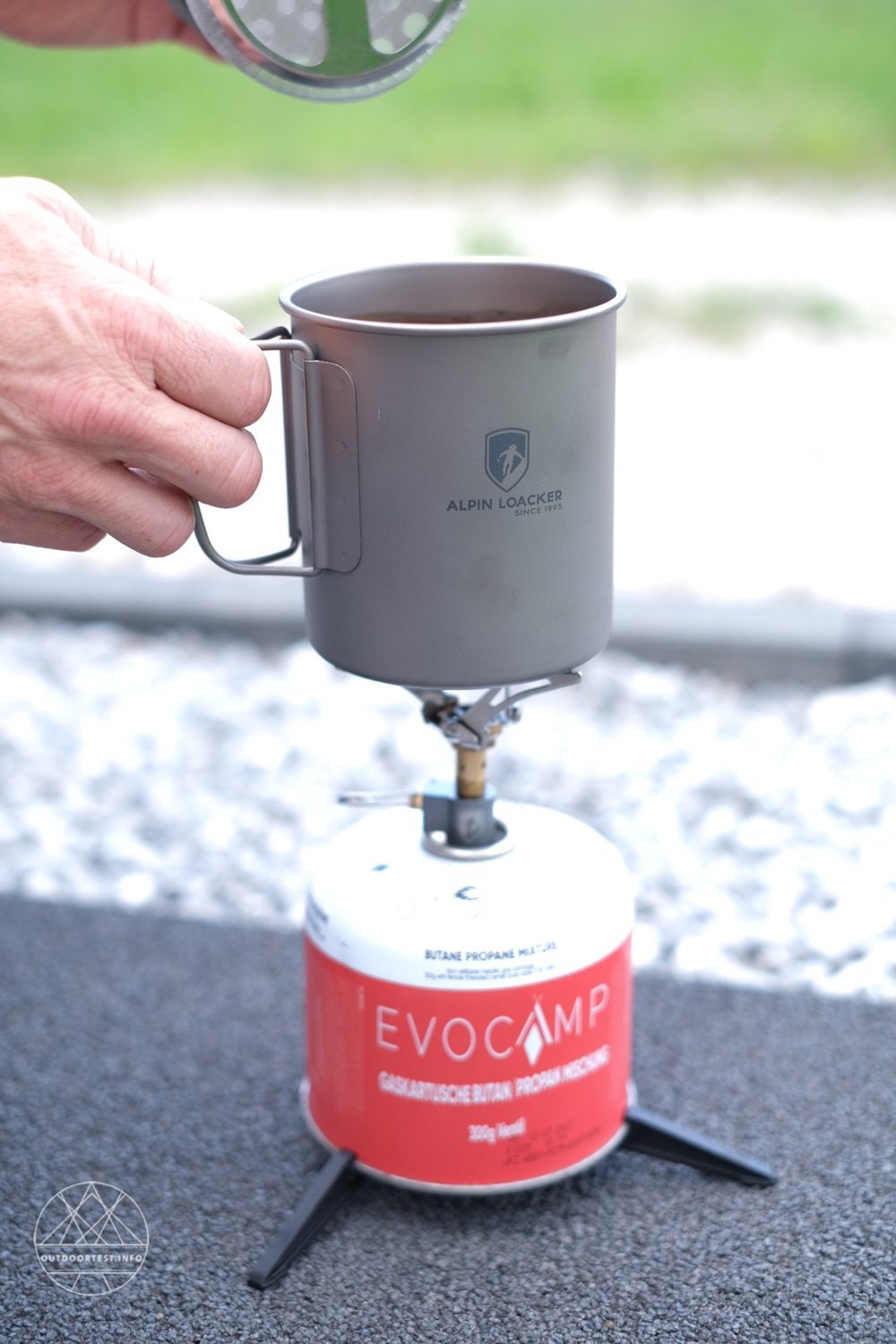 Alpine Loacker Ultra Light Stove mit French Press Kaffedeckel