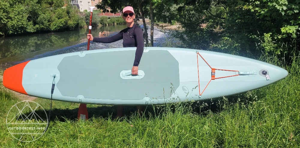 ITIWIT SUP-Board Stand up Paddle aufblasbar 12'6 (bis 140 kg) - Exploration 500 grün