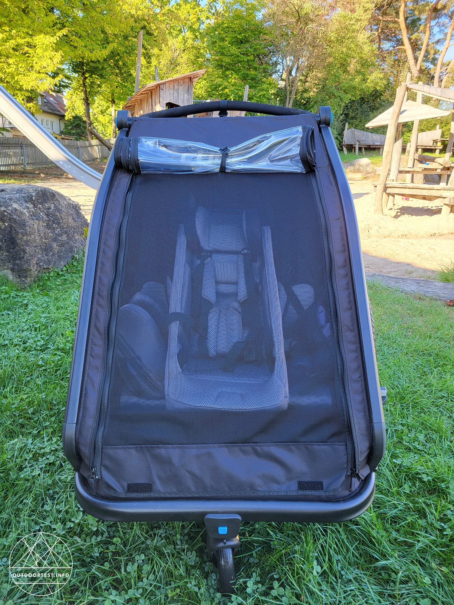 CUBE Kinder Fahrradanhänger Double CMPT mit Jogger Kit und Babyschale