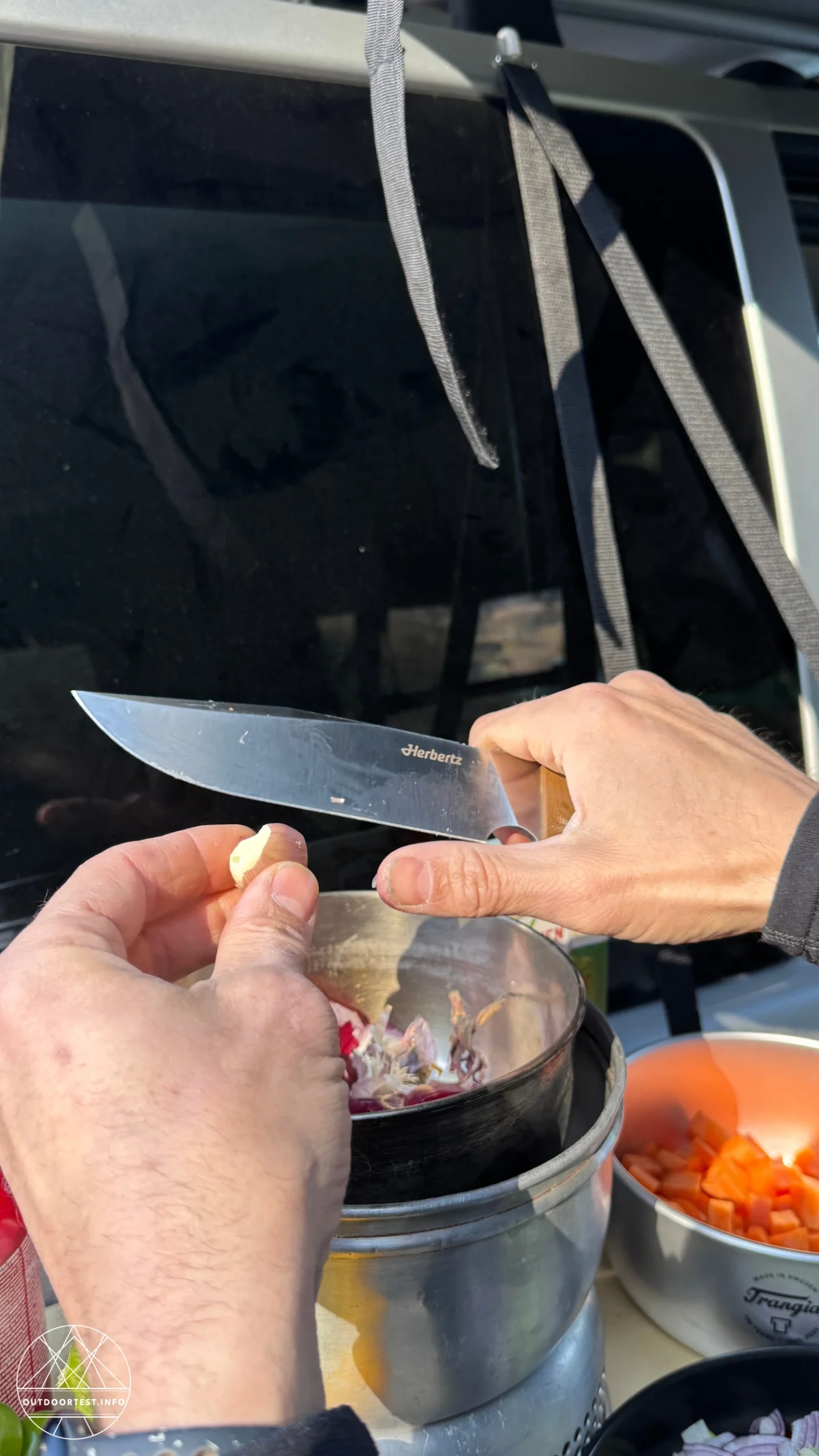 Herbertz - Camp- und Outdoormesser D2, desert Micarta