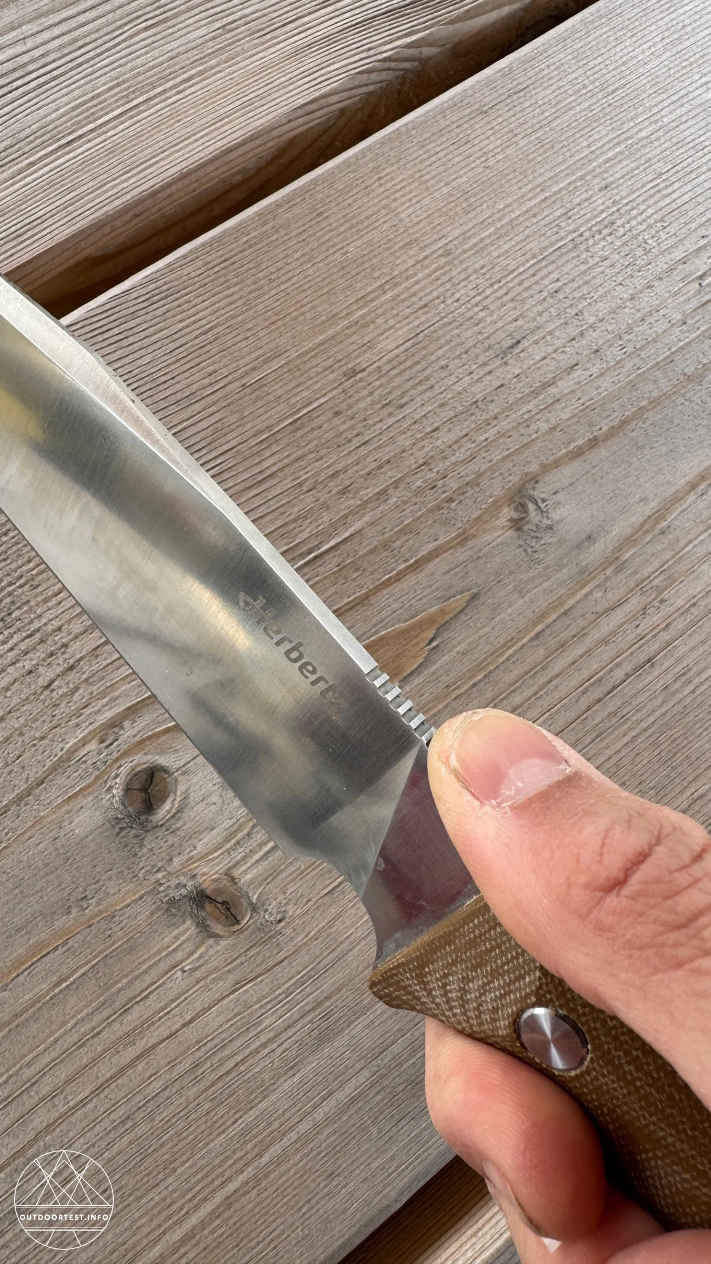 Herbertz - Camp- und Outdoormesser D2, desert Micarta