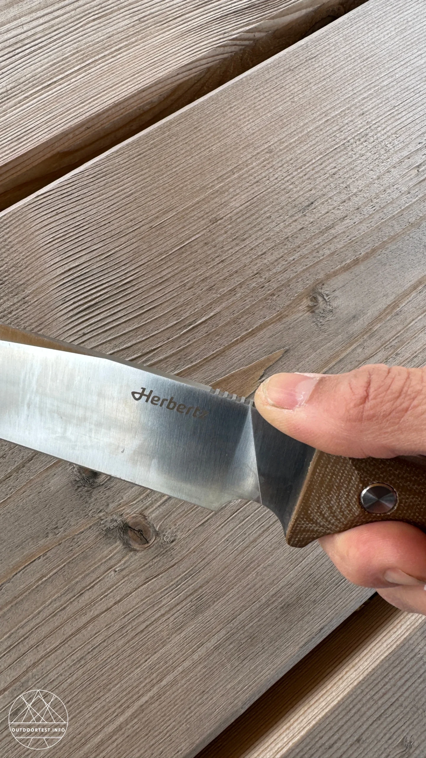 Herbertz - Camp- und Outdoormesser D2, desert Micarta